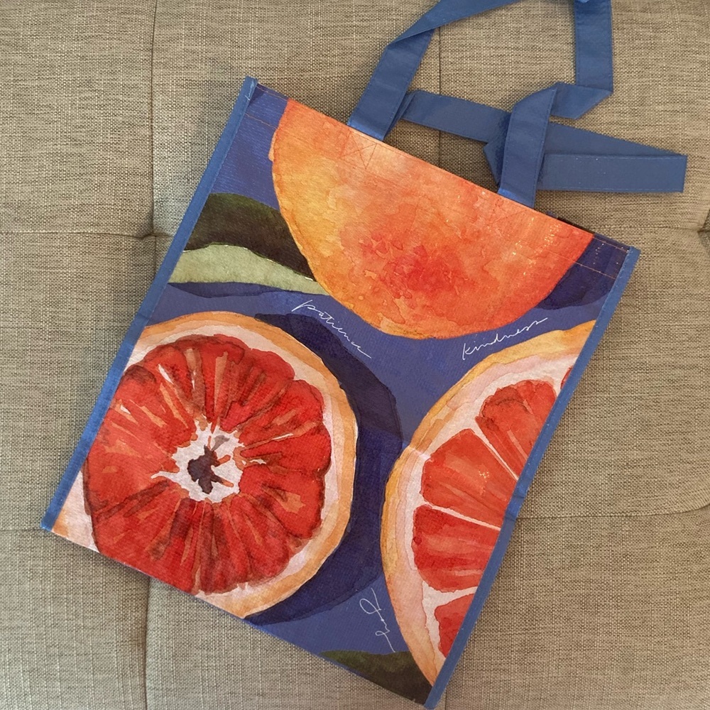 NWT Gracelaced Fruit if the Spirit Reusable Market Bag with Watercolor Artwork
